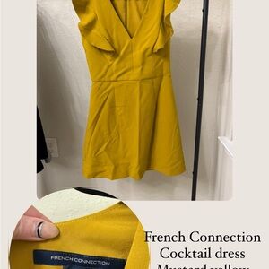 French Connection Mustard Yellow Cocktail Dress